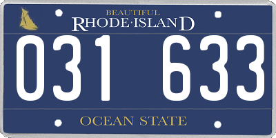 RI license plate 031633