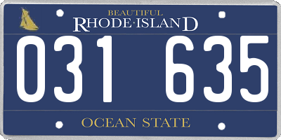 RI license plate 031635