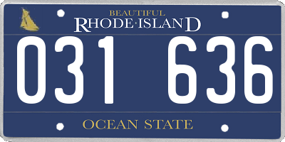 RI license plate 031636
