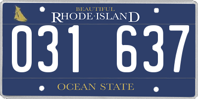 RI license plate 031637