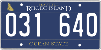 RI license plate 031640