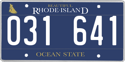 RI license plate 031641