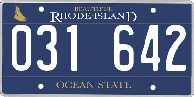 RI license plate 031642