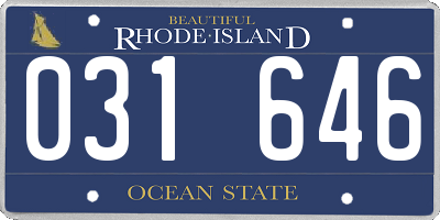 RI license plate 031646