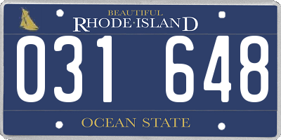 RI license plate 031648