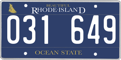 RI license plate 031649