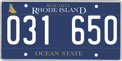 RI license plate 031650