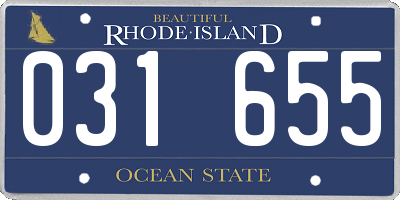 RI license plate 031655