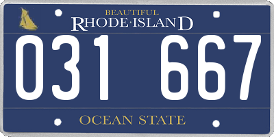 RI license plate 031667