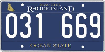 RI license plate 031669