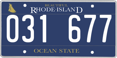 RI license plate 031677