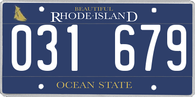 RI license plate 031679