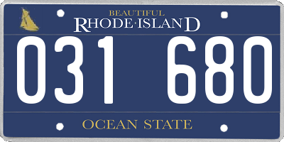 RI license plate 031680