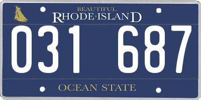 RI license plate 031687