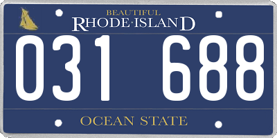 RI license plate 031688