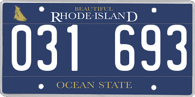 RI license plate 031693