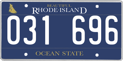 RI license plate 031696