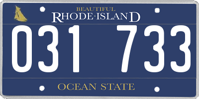 RI license plate 031733
