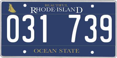 RI license plate 031739