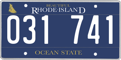RI license plate 031741
