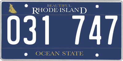 RI license plate 031747