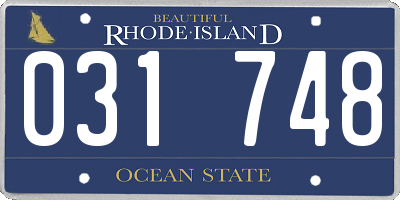 RI license plate 031748