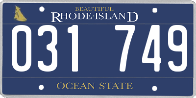 RI license plate 031749