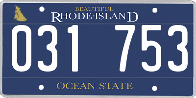 RI license plate 031753