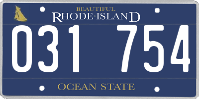 RI license plate 031754