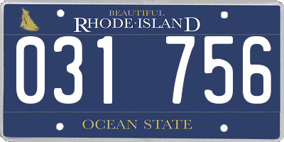 RI license plate 031756