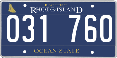 RI license plate 031760