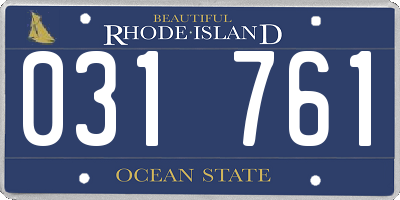 RI license plate 031761