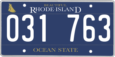 RI license plate 031763