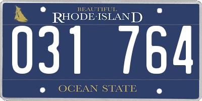 RI license plate 031764