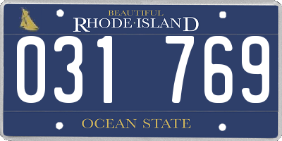 RI license plate 031769