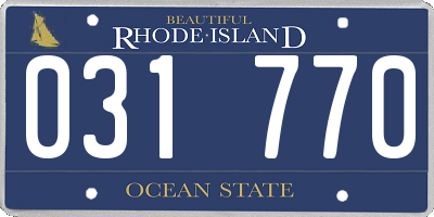 RI license plate 031770