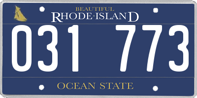 RI license plate 031773