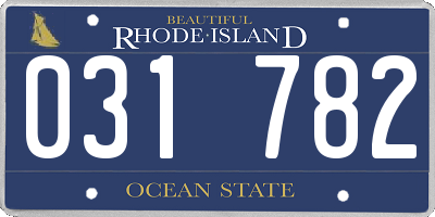 RI license plate 031782