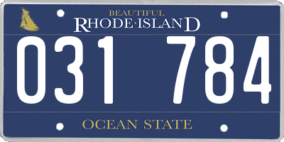 RI license plate 031784