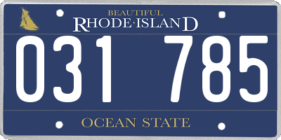 RI license plate 031785