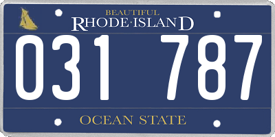 RI license plate 031787