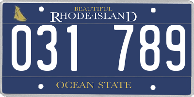 RI license plate 031789