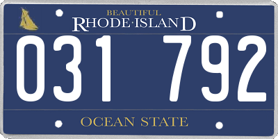 RI license plate 031792
