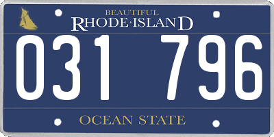 RI license plate 031796