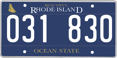 RI license plate 031830