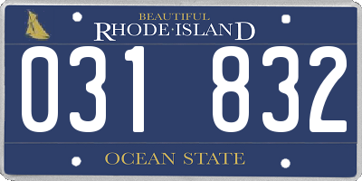 RI license plate 031832