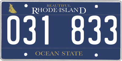 RI license plate 031833