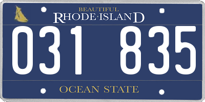 RI license plate 031835