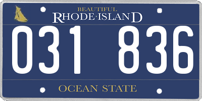 RI license plate 031836