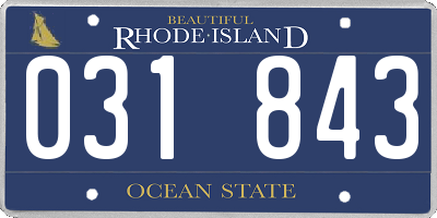 RI license plate 031843